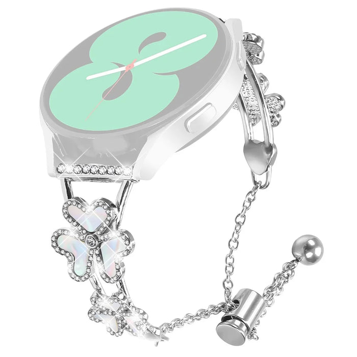 Metal Band for Garmin Vivomove 3 / GarminMove 3 Heart Clover Decor Watch Strap - Silver - 1