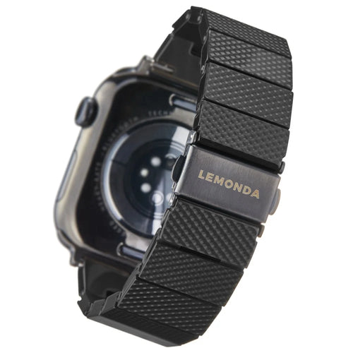 LEMONDA Plantfiber Strap for Apple Watch Ultra 3 2 1 49mm / Series 11 10 46mm / 9 8 7 45mm / SE3 SE2 SE 6 5 4 44mm / 3 2 1 42mm Environmentally Friendly Watch Band - Black - 1