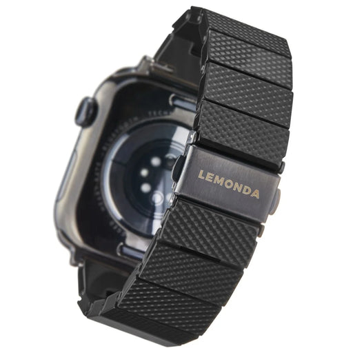 LEMONDA Plantfiber Strap for Apple Watch Ultra 3 2 1 49mm / Series 11 10 46mm / 9 8 7 45mm / SE3 SE2 SE 6 5 4 44mm / 3 2 1 42mm Environmentally Friendly Watch Band - Black - 1