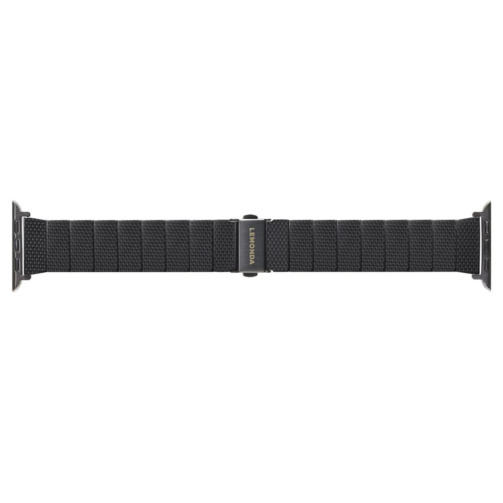 LEMONDA Plantfiber Strap for Apple Watch Ultra 3 2 1 49mm / Series 11 10 46mm / 9 8 7 45mm / SE3 SE2 SE 6 5 4 44mm / 3 2 1 42mm Environmentally Friendly Watch Band - Black - 2