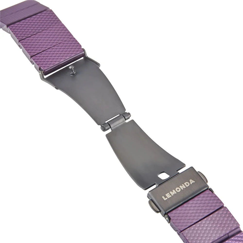 LEMONDA Plantfiber Strap for Apple Watch Ultra 3 2 1 49mm / Series 11 10 46mm / 9 8 7 45mm / SE3 SE2 SE 6 5 4 44mm / 3 2 1 42mm Environmentally Friendly Watch Band - Black - 4