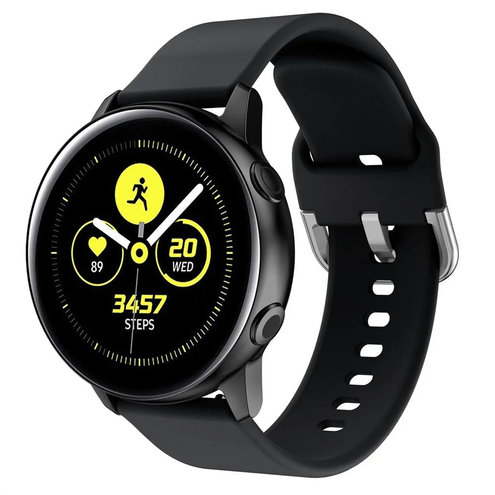 Soft Silicone Smart Watch Strap Replacement Watch Band for Samsung Galaxy Watch Active / Galaxy Watch Active2 20MM - Black - 2