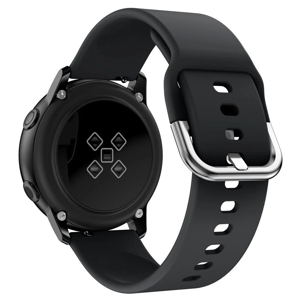 Soft Silicone Smart Watch Strap Replacement Watch Band for Samsung Galaxy Watch Active / Galaxy Watch Active2 20MM - Black - 3