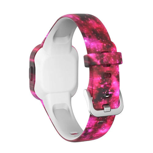 Soft Silicone Smart Watch Strap Replacement Watch Band for GarminFit JR3 - Starry Sky Red - 1