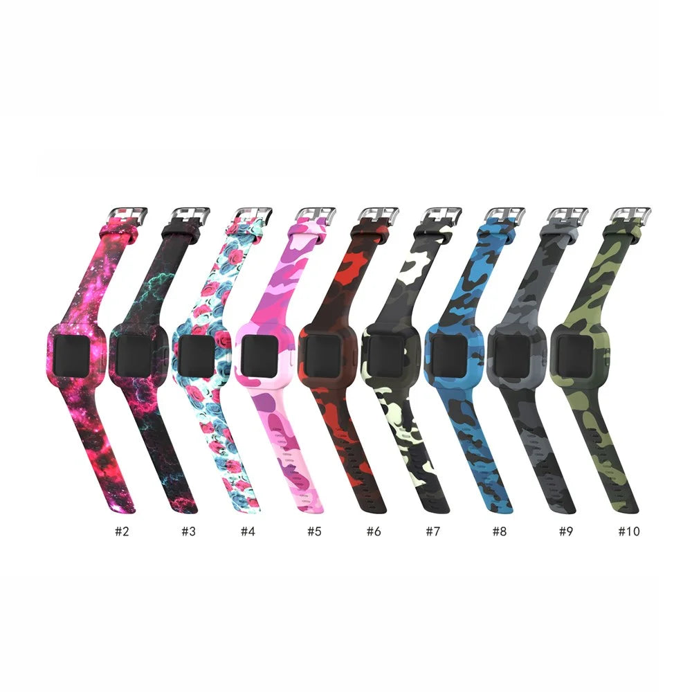 Soft Silicone Smart Watch Strap Replacement Watch Band for GarminFit JR3 - Starry Sky Red - 6