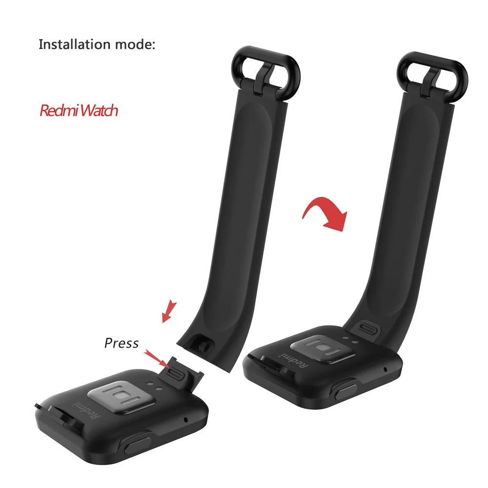 Soft Silicone Smart Watch Strap Replacement Watch Band for Xiaomi Mi Watch Lite / Redmi Watch - Black - 4