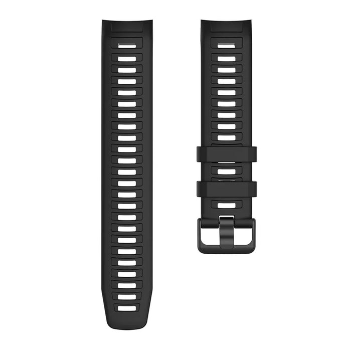 Silicone Watch Band for Garmin Instinct Tactical / Instinct Tide / Instinct 2 / Instinct Wrist Strap with Black Buckle - Black - 2