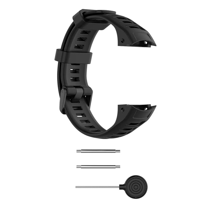 Silicone Watch Band for Garmin Instinct Tactical / Instinct Tide / Instinct 2 / Instinct Wrist Strap with Black Buckle - Black - 3