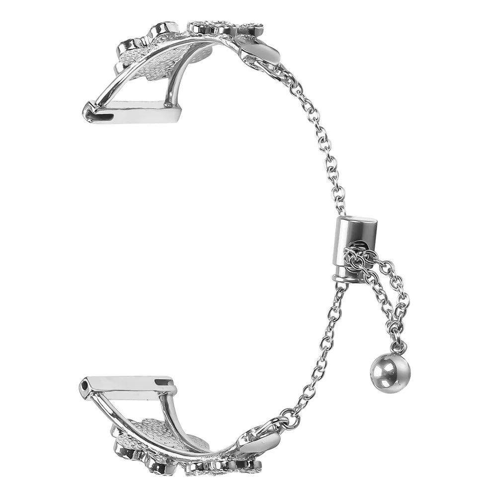For Gabb Watch 1 Metal Band Heart Clover Decor Watch Strap - Silver - 2