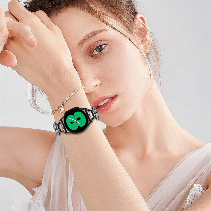 For Gabb Watch 3 Metal Band Replacement Watch Strap Heart Clover Decor - Black - 5