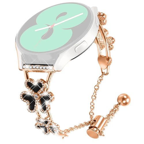 For Verizon Gizmo Watch 1 Metal Band Replacement Watch Strap Heart Clover Decor - Rose Gold - 1