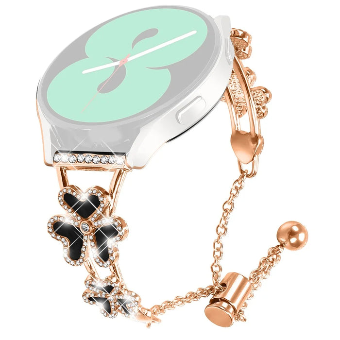 For Verizon Gizmo Watch 1 Metal Band Replacement Watch Strap Heart Clover Decor - Rose Gold - 1