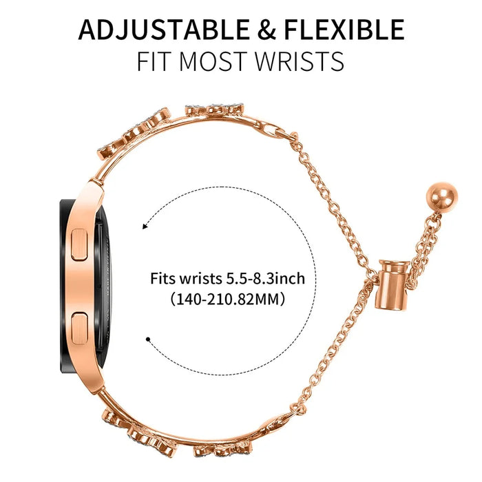 For Verizon Gizmo Watch 1 Metal Band Replacement Watch Strap Heart Clover Decor - Rose Gold - 6