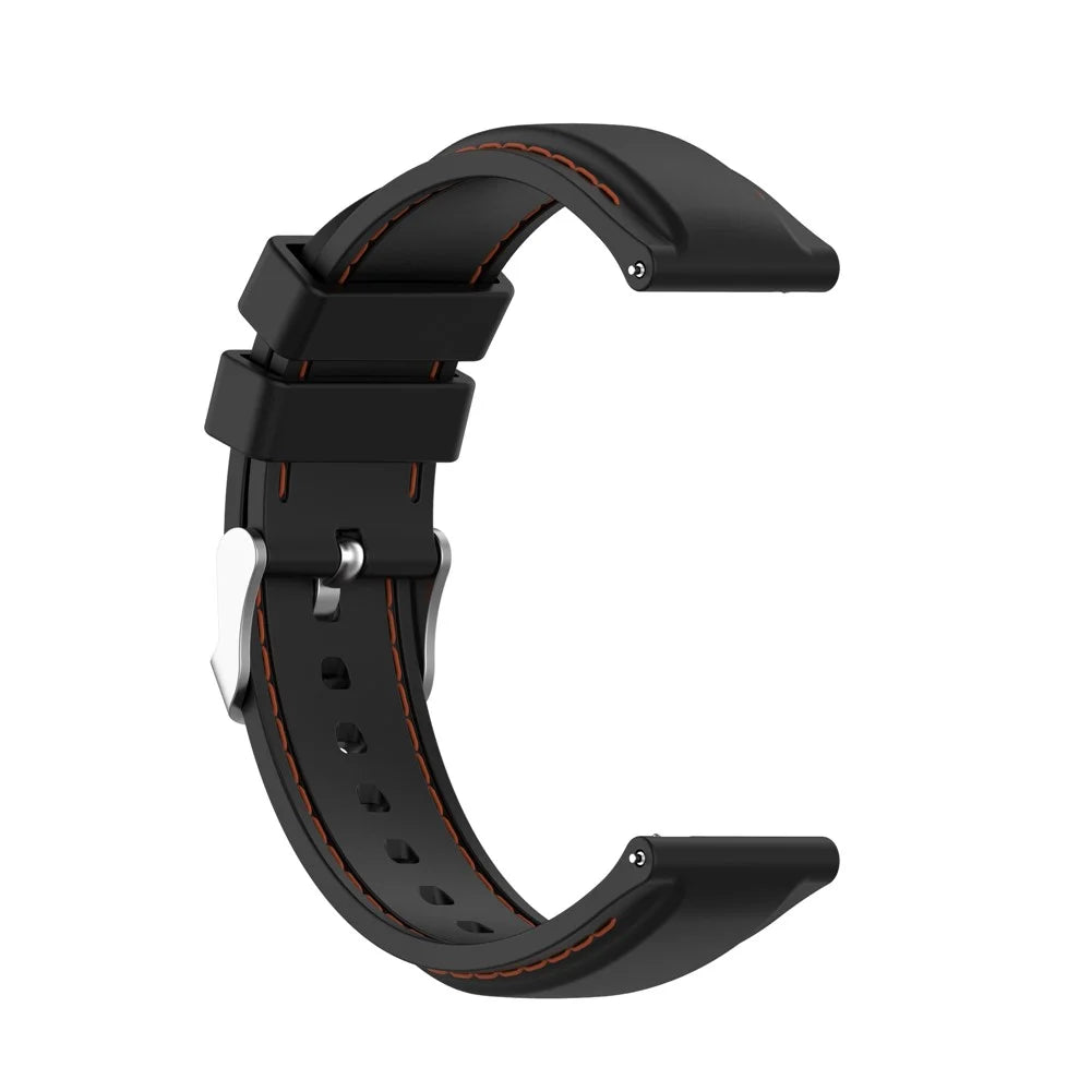 Sewing Line Design Silicone Adjustable Watch Band Strap Replacement for Samsung Galaxy Watch3 45mm / Gear S3 Classic/Frontier/Huawei Watch 3/Watch 3 Pro - Black - 2