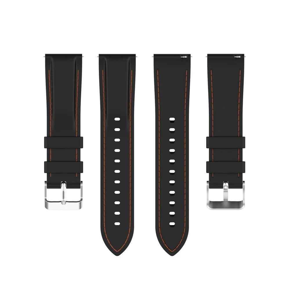 Sewing Line Design Silicone Adjustable Watch Band Strap Replacement for Samsung Galaxy Watch3 45mm / Gear S3 Classic/Frontier/Huawei Watch 3/Watch 3 Pro - Black - 3