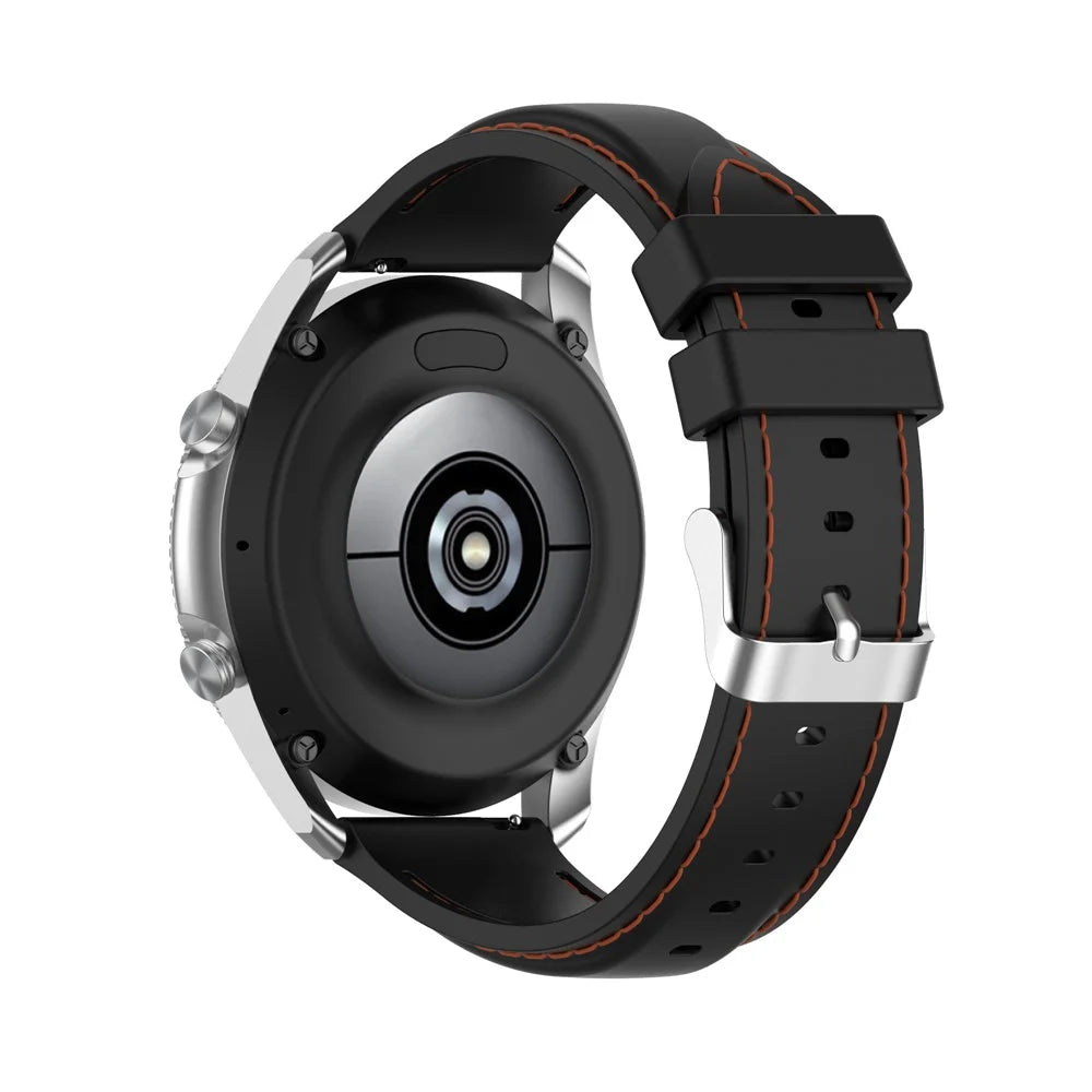 Sewing Line Design Silicone Adjustable Watch Band Strap Replacement for Samsung Galaxy Watch3 45mm / Gear S3 Classic/Frontier/Huawei Watch 3/Watch 3 Pro - Black - 5