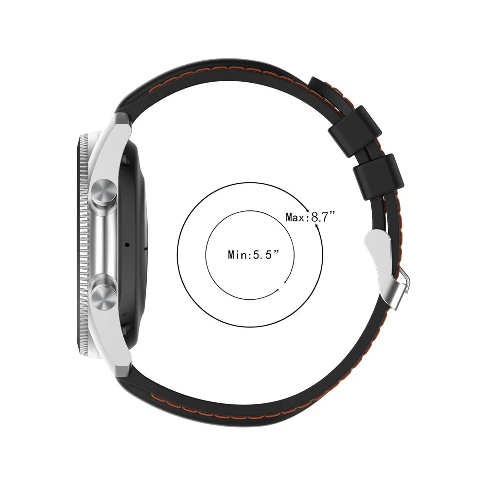 Sewing Line Design Silicone Adjustable Watch Band Strap Replacement for Samsung Galaxy Watch3 45mm / Gear S3 Classic/Frontier/Huawei Watch 3/Watch 3 Pro - Black - 7