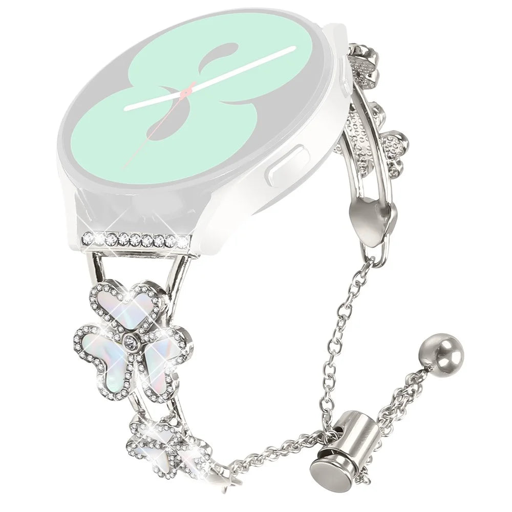 Watch Strap for TicWatch 2 Replacement Metal Band Heart Clover Decor - Starlight - 1