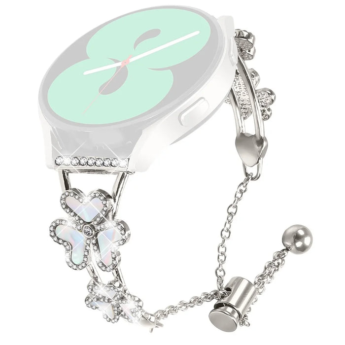 Watch Strap for TicWatch 2 Replacement Metal Band Heart Clover Decor - Starlight - 1