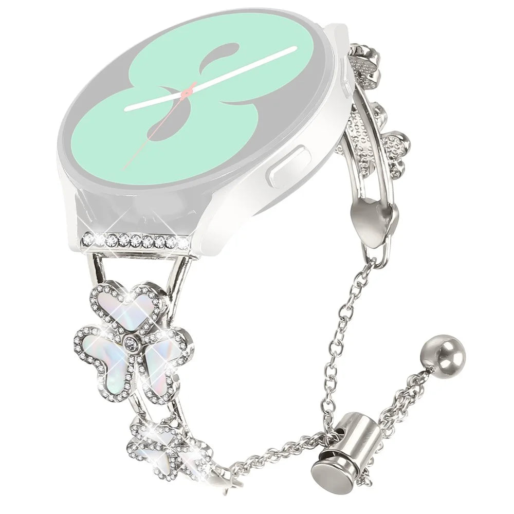 For Realme Techlife Watch S100 Metal Band Replacement Watch Strap Heart Clover Decor - Starlight - 1