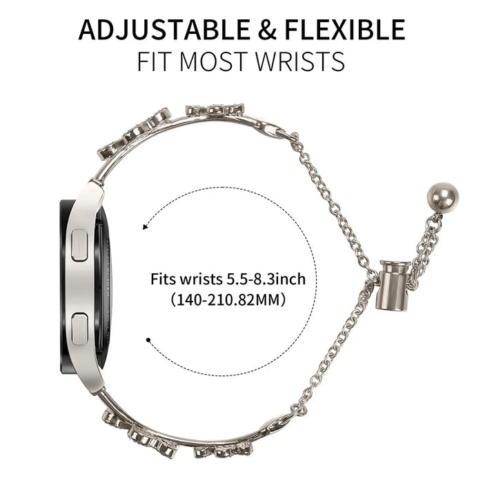For Realme Techlife Watch S100 Metal Band Replacement Watch Strap Heart Clover Decor - Starlight - 6