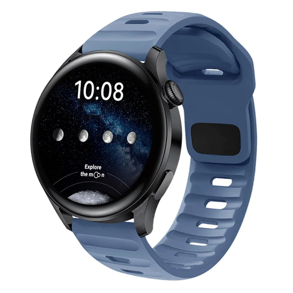 20mm Watch Band For Samsung Galaxy Watch7 Watch6 44mm 40mm Quick Release Square Buckle Silicone Strip - Blue - 2