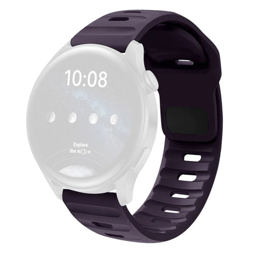 22mm Watch Band For Huawei Watch GT 5 Pro  /  GT 5  /  GT 4 46mm Quick Release Square Buckle Silicone Strip - Dark Purple - 1