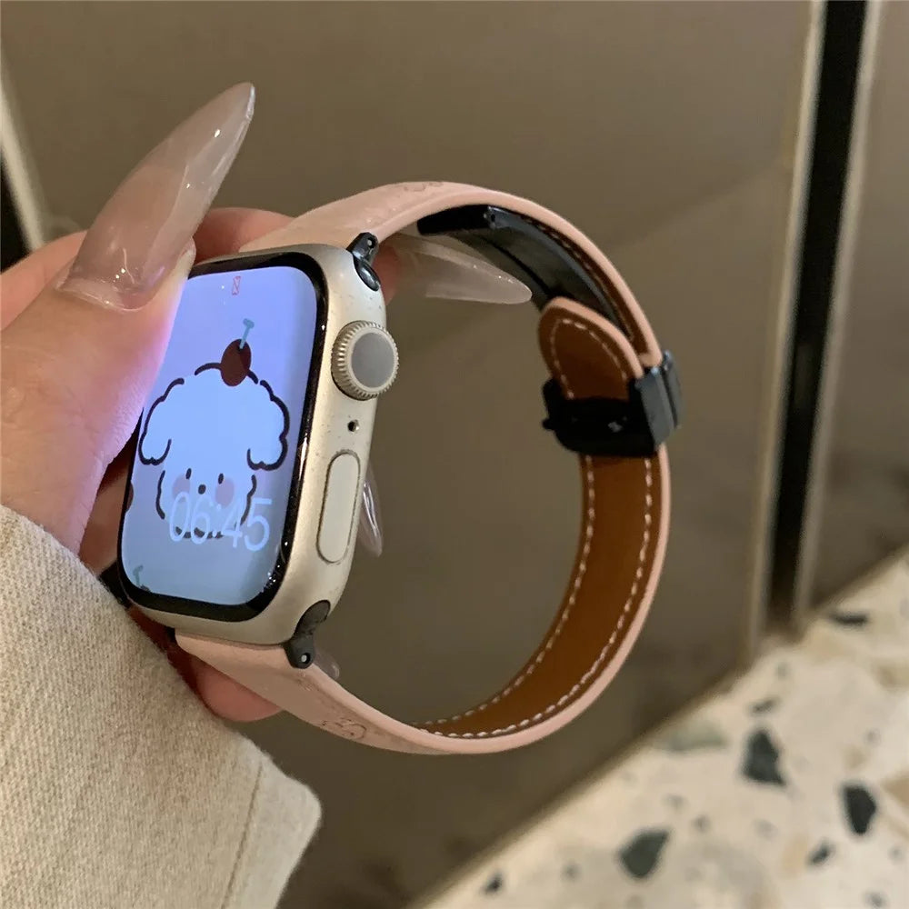 Cartoon Dog Design Strap for Apple Watch Ultra 3 2 1 49mm / Series 11 10 46mm / 9 8 7 45mm / SE3 SE2 SE 6 5 4 44mm / 3 2 1 42mm Watch Band - Pink - 2