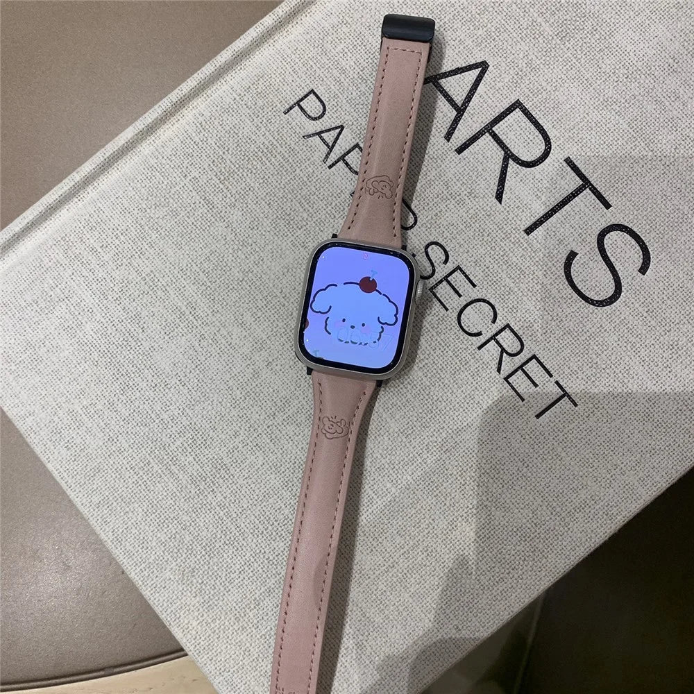Cartoon Dog Design Strap for Apple Watch Ultra 3 2 1 49mm / Series 11 10 46mm / 9 8 7 45mm / SE3 SE2 SE 6 5 4 44mm / 3 2 1 42mm Watch Band - Pink - 5