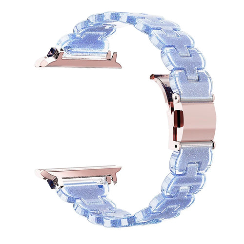 Watch Band for Apple Watch Series 11 10 42mm / 9 8 7 41mm / SE3 SE2 SE 6 5 4 40mm / 3 2 1 38mm Electroplated PC Glitter Sparkle Strap - Chameleon Blue - 1