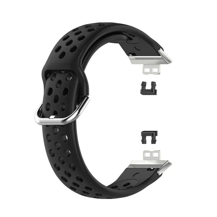 Soft Silicone Sport Watch Band Strap Replacement for Huawei Watch Fit - Black - 1