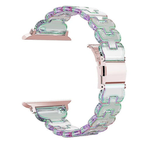 Watch Band for Apple Watch Ultra 3 2 1 49mm / Series 11 10 46mm / 9 8 7 45mm / SE3 SE2 SE 6 5 4 44mm / 3 2 1 42mm Electroplated PC Glitter Strap - Laser Transparent - 1
