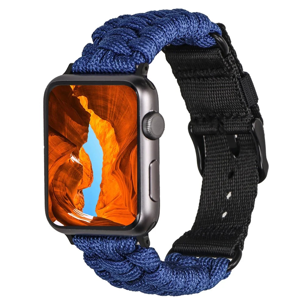 Nylon Watch Strap for Apple Watch Ultra 3 2 1 49mm / Series 11 10 46mm / 9 8 7 45mm / SE3 SE2 SE 6 5 4 44mm / 3 2 1 42mm Single Loop Wristband - Sky Blue - 2