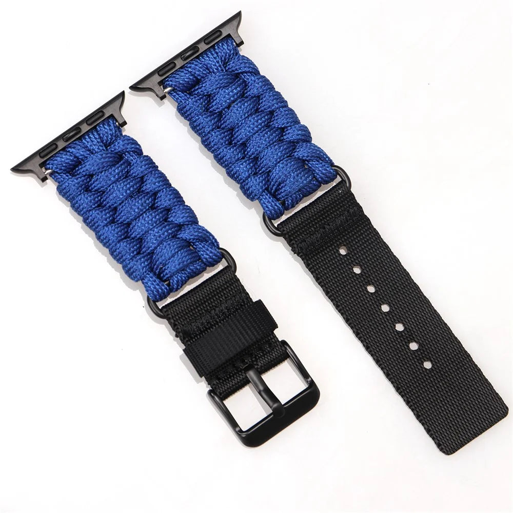Nylon Watch Strap for Apple Watch Ultra 3 2 1 49mm / Series 11 10 46mm / 9 8 7 45mm / SE3 SE2 SE 6 5 4 44mm / 3 2 1 42mm Single Loop Wristband - Sky Blue - 3