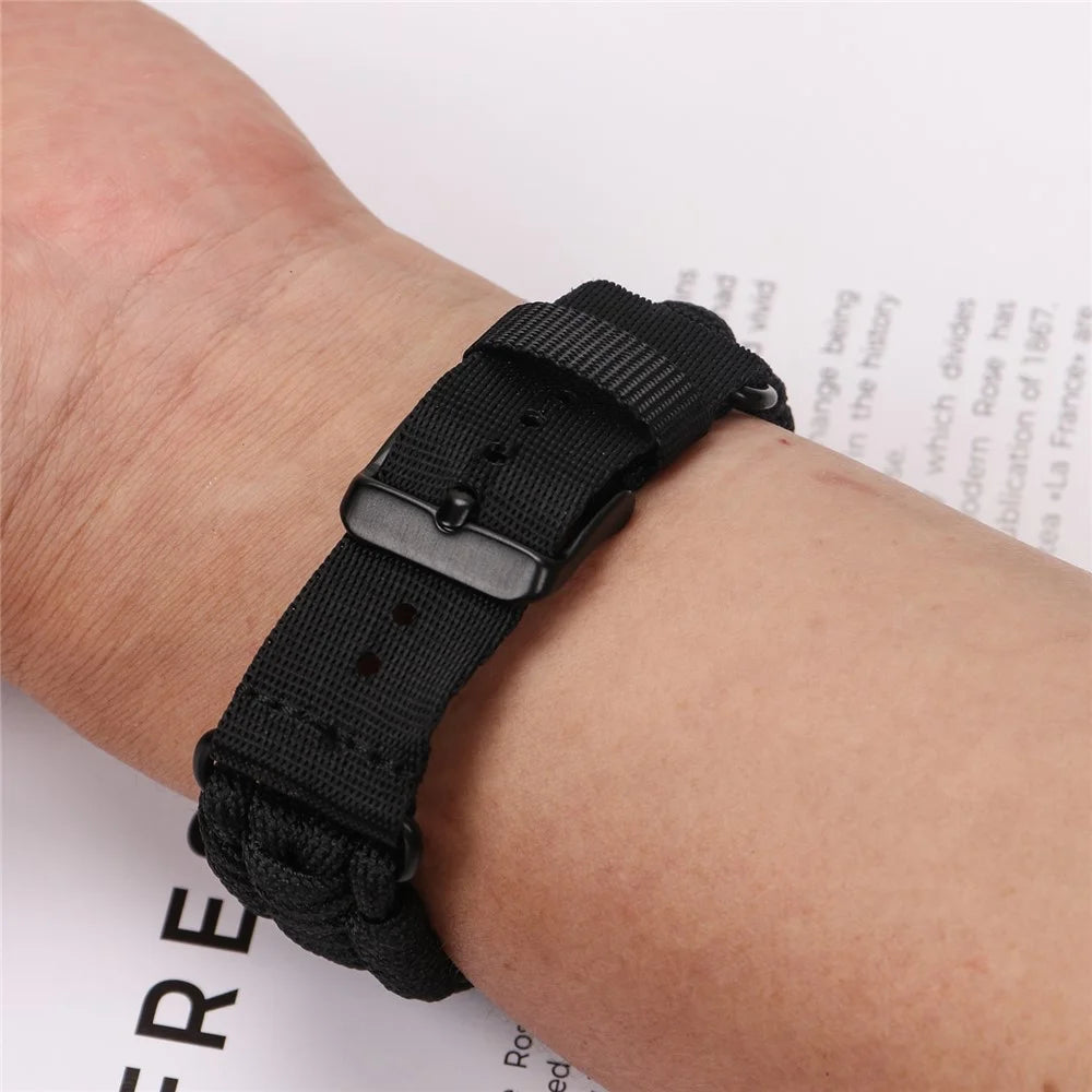 Nylon Watch Strap for Apple Watch Series 11 10 42mm / 9 8 7 41mm / SE3 SE2 SE 6 5 4 40mm / 3 2 1 38mm Single Loop Wristband - Black - 3