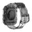 For Apple Watch Series 10 42mm Watch Case with Band Wave Pattern Integrated Watch Strap TPU Adjustable - Black - 1