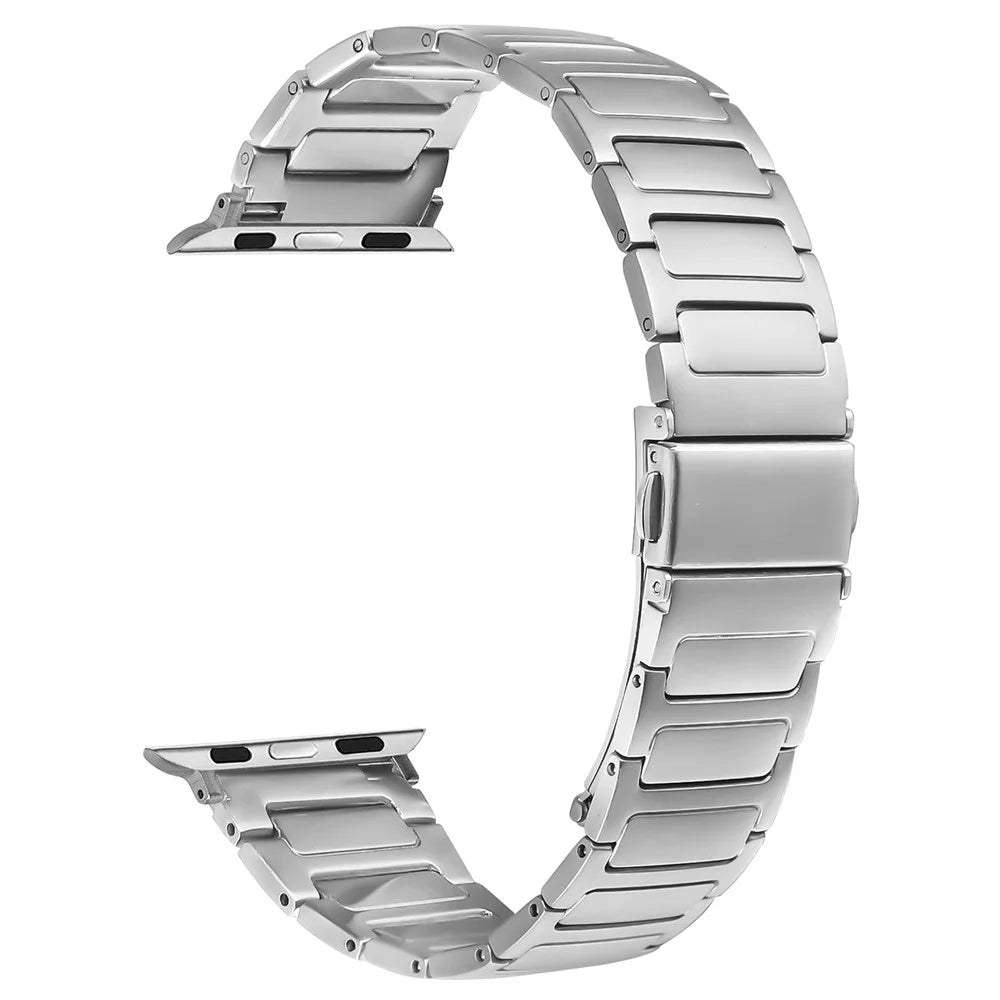 Metal Watch Band for Apple Watch Series 10 9 8 7 SE 6 5 4 3 2 1 42mm 41mm 40mm 38mm Adjustable Watch Strap - Silver - 1