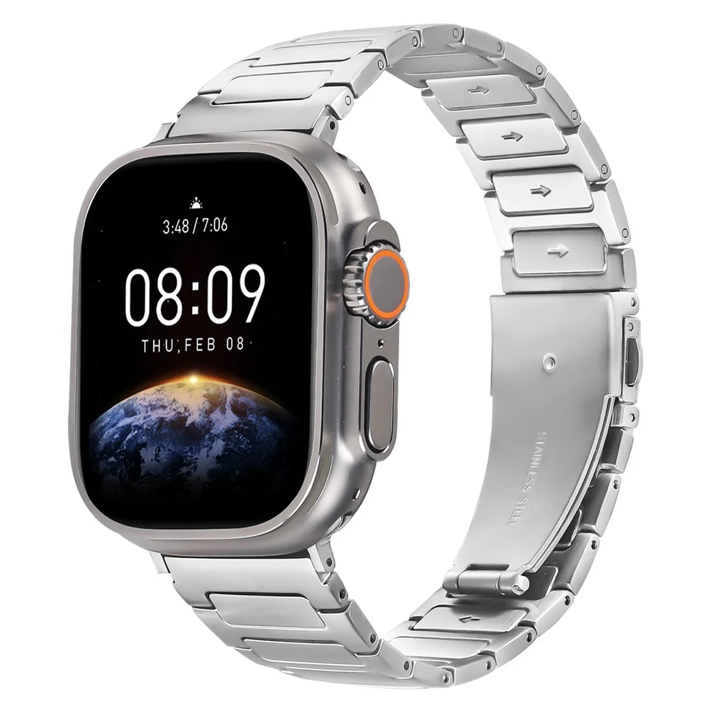 Metal Watch Band for Apple Watch Series 10 9 8 7 SE 6 5 4 3 2 1 42mm 41mm 40mm 38mm Adjustable Watch Strap - Silver - 2