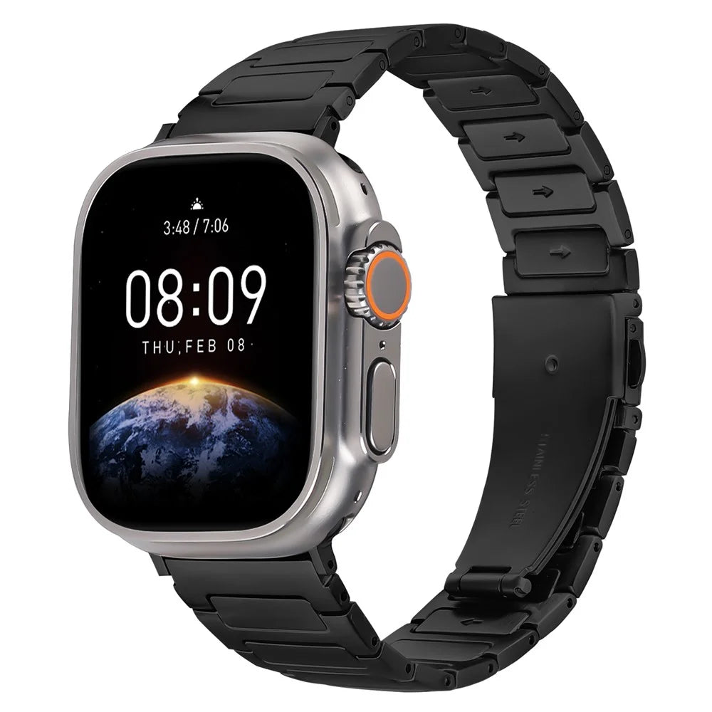 Metal Watch Band for Apple Watch Series 10 9 8 7 SE 6 5 4 3 2 1 42mm 41mm 40mm 38mm Adjustable Watch Strap - Black - 2