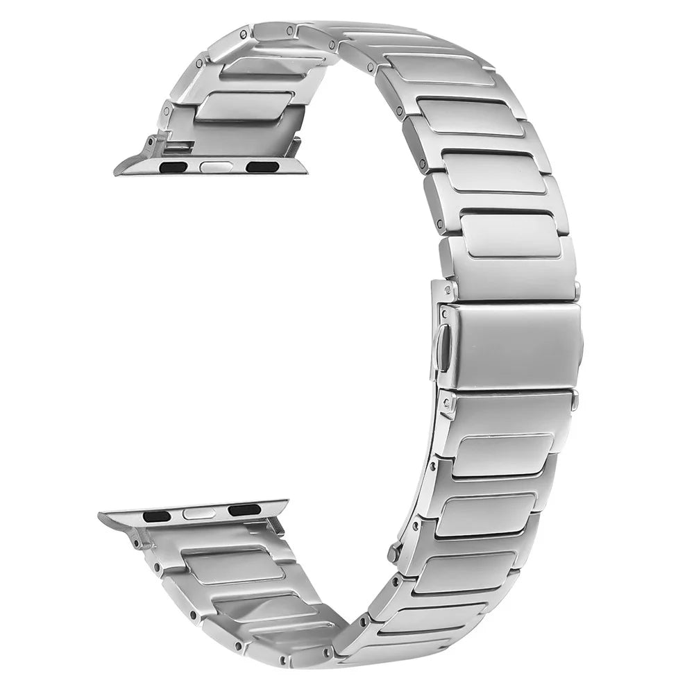 Metal Watch Band for Apple Watch Series 10 Ultra 9 8 7 SE 6 5 4 3 2 1 46mm 49mm 45mm 44mm 42mm Adjustable Watch Strap - Silver - 1
