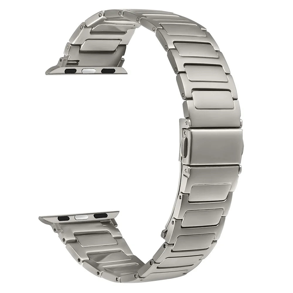 Metal Watch Band for Apple Watch Ultra 3 2 1 49mm / Series 11 10 46mm / 9 8 7 45mm / SE3 SE2 SE 6 5 4 44mm / 3 2 1 42mm Adjustable Watch Strap - Titanium - 1