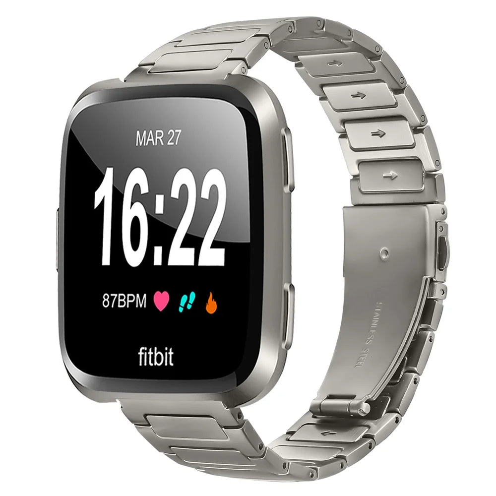 Metal Watch Band for Fitbit Versa 2 / Versa Lite / Versa Adjustable Watch Strap - Titanium - 2