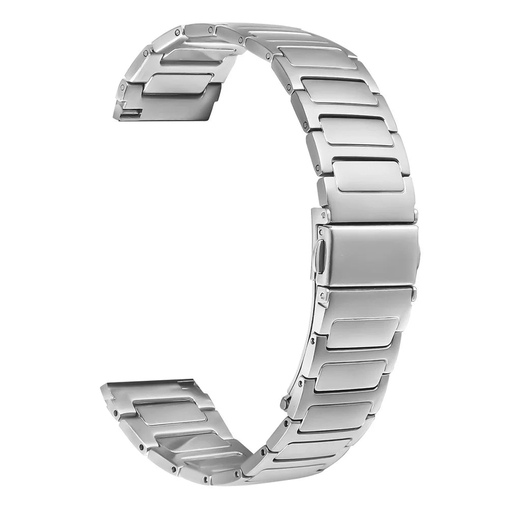 For Huawei Watch Buds Silver Watch Band Stainless Steel Metal Watch Strap - 1