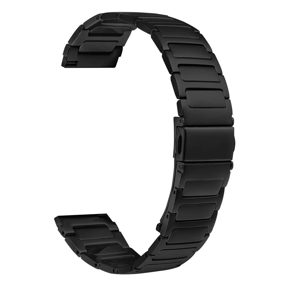 For Huawei Watch GT 3 46mm Metal Watch Band Adjustable Watch Strap - Black - 1