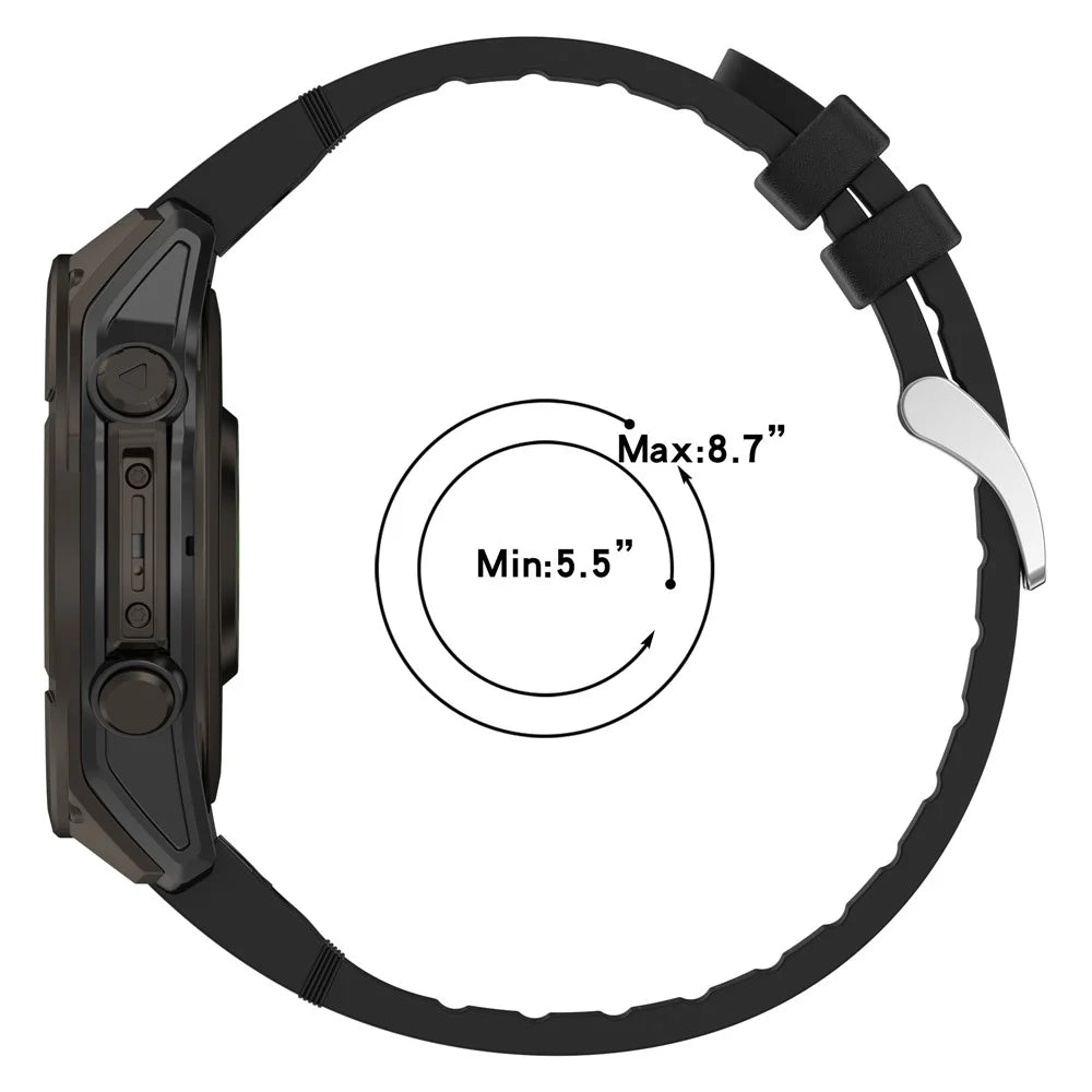 26mm Watch Band For Garmin Enduro 3 / Fenix 8 51mm / Instinct 2X Leather Coated Silicone Adjustable Length Strap - Brown - 6