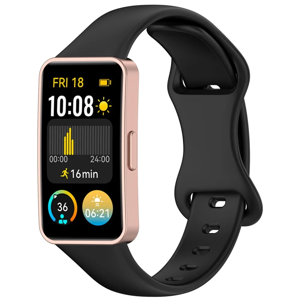 Silicone Watch Strap for Huawei Band 9 NFC  /  9  /  8 NFC  /  8 Slim Fit Figure 8 Wrist Band - Black - 4
