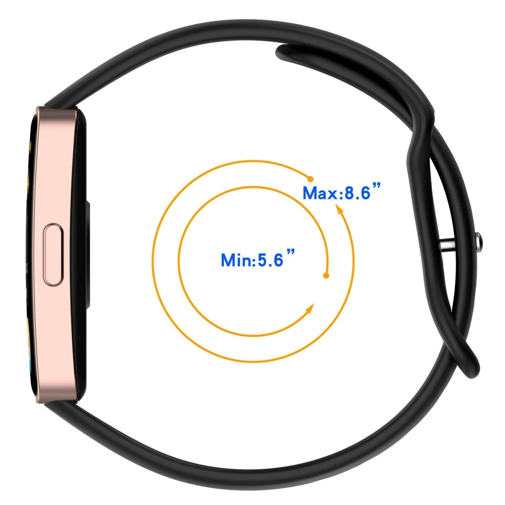 Silicone Watch Strap for Huawei Band 9 NFC  /  9  /  8 NFC  /  8 Slim Fit Figure 8 Wrist Band - Black - 7