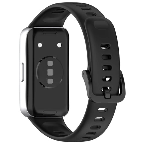 Silicone Watch Strap for Huawei Band 9 NFC  /  9  /  8 NFC  /  8 Adjustable Replacement Wrist Band - Black - 1