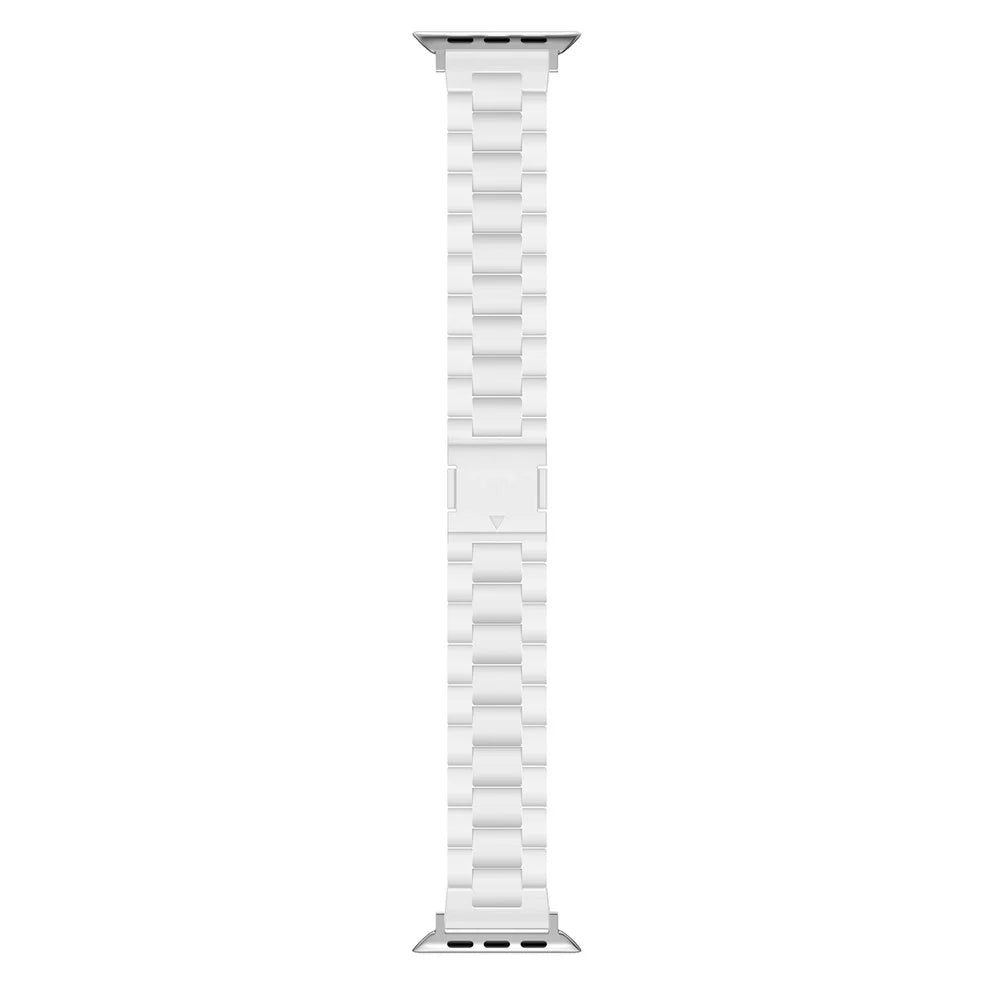 Watch Band For Apple Watch Ultra 3 2 1 49mm / Series 11 10 46mm / 9 8 7 45mm / SE3 SE2 SE 6 5 4 44mm / 3 2 1 42mm Magnetic Clasp Candy 3-Bead Wrist Strap - White - 1