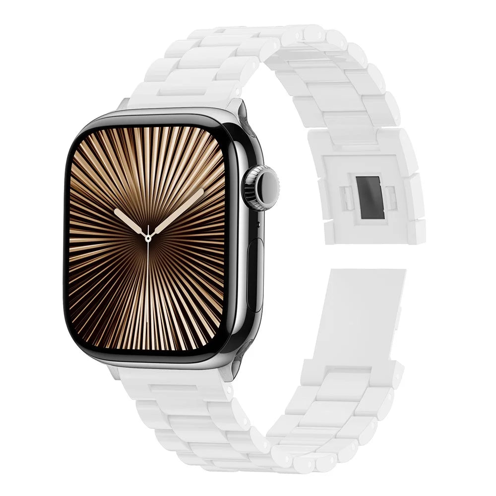 Watch Band For Apple Watch Ultra 3 2 1 49mm / Series 11 10 46mm / 9 8 7 45mm / SE3 SE2 SE 6 5 4 44mm / 3 2 1 42mm Magnetic Clasp Candy 3-Bead Wrist Strap - White - 2